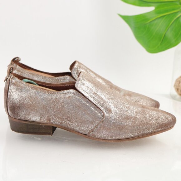 Seychelles Womens Bootie Size 8 Distress Silver Metallic Slip On Shoes Point Toe - Picture 7 of 12